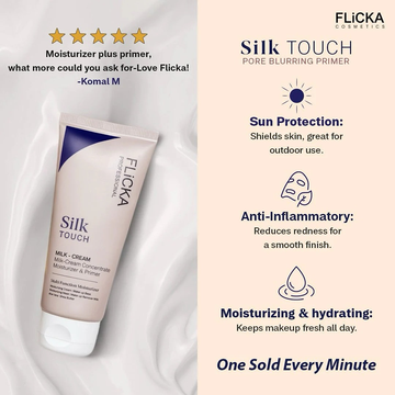 Flicka Flawless Base Duo | Silk Touch 3-in-1 Primer + The Base Story Foundation for Long-Lasting, Matte Perfection